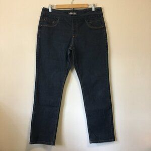 Reitmans Petite Dark Blue Jeans Size 12P Straight Leg Dark Wash Stretch